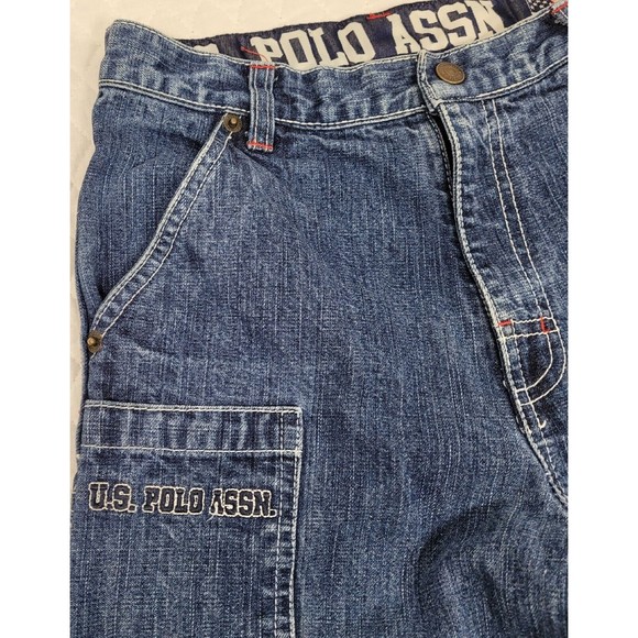 US Polo Assn Boy's Cargo Denim Jeans Stitch and Print Detail 8-Pocket Size 6 - Picture 6 of 16